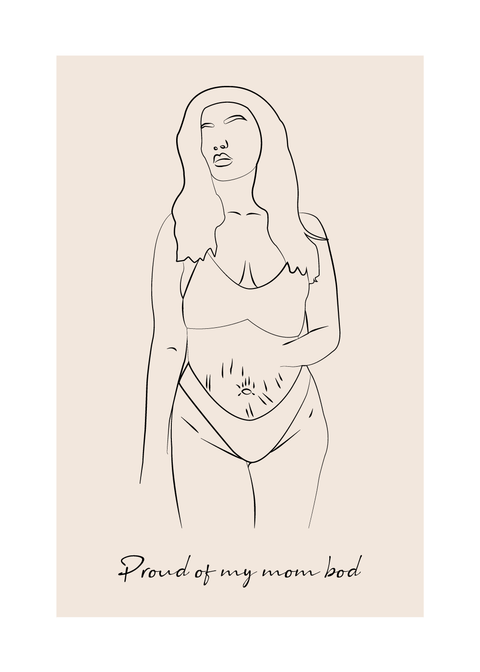 Proud of my mom bod - Body positivity plakat