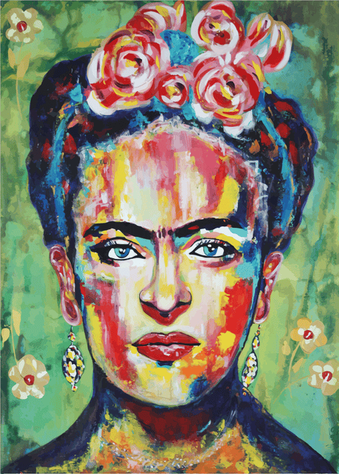 Frida painting - Frida Kahlo inspireret plakat