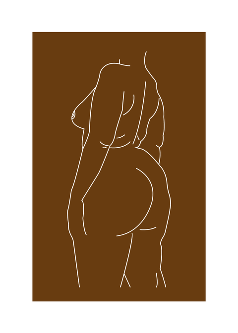 Curvy woman - Body positivity plakat i brun