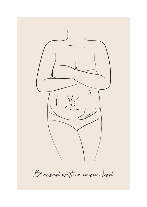 Blessed with a mom bod - Body positivity plakat