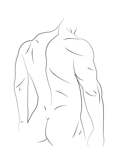 Male bag in lines - Body positivity plakat