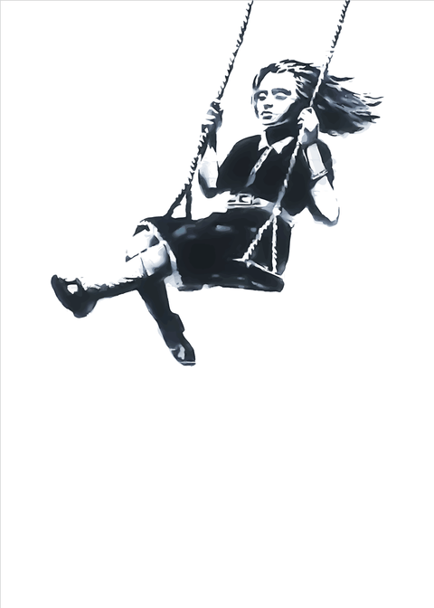 Girl on swing - Banksy plakat