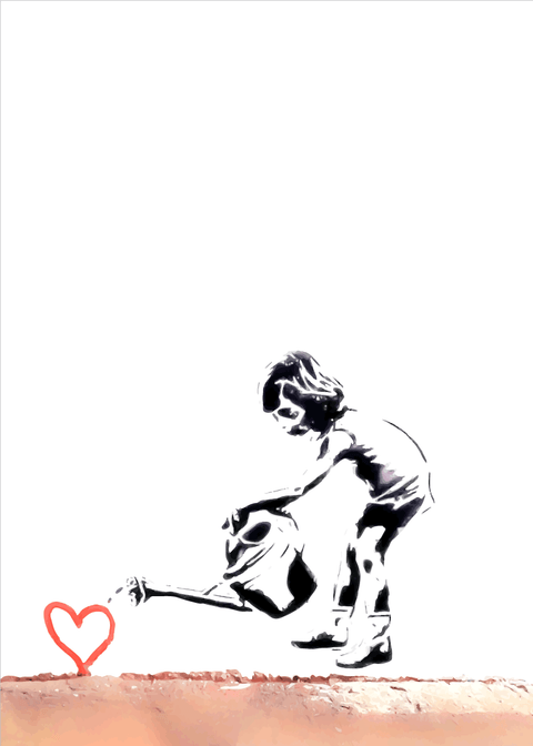 Watering love - Banksy plakat