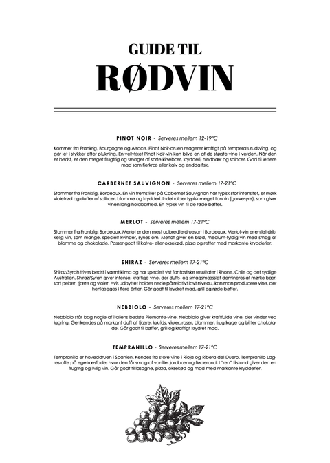 Rødvin - Wine guide plakat