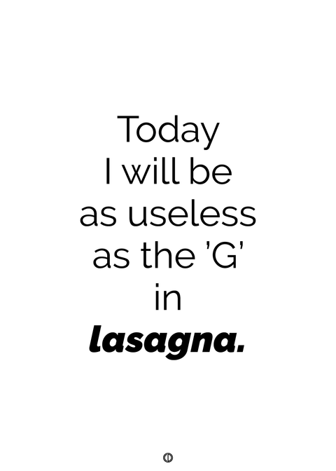 The 'G' in lasagna