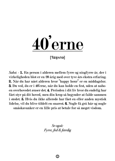 40'erne definition - plakat