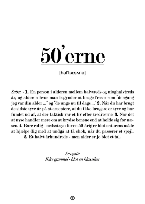 50'erne definition - plakat