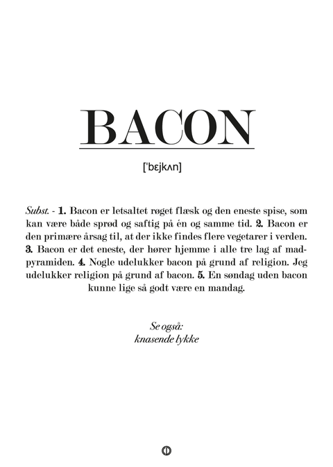 Bacon definition - plakat