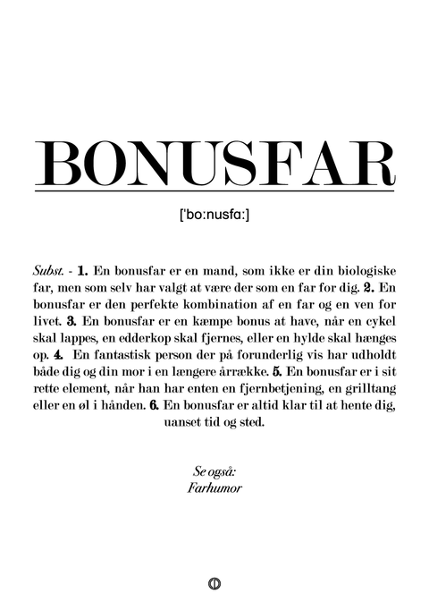 Bonusfar definition - plakat