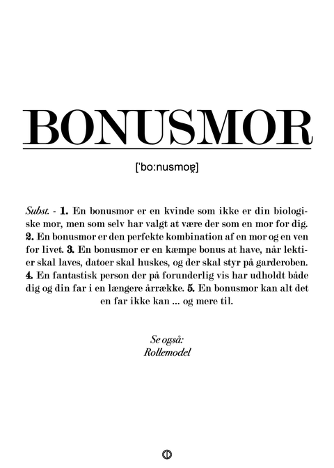 Bonusmor definition - plakat