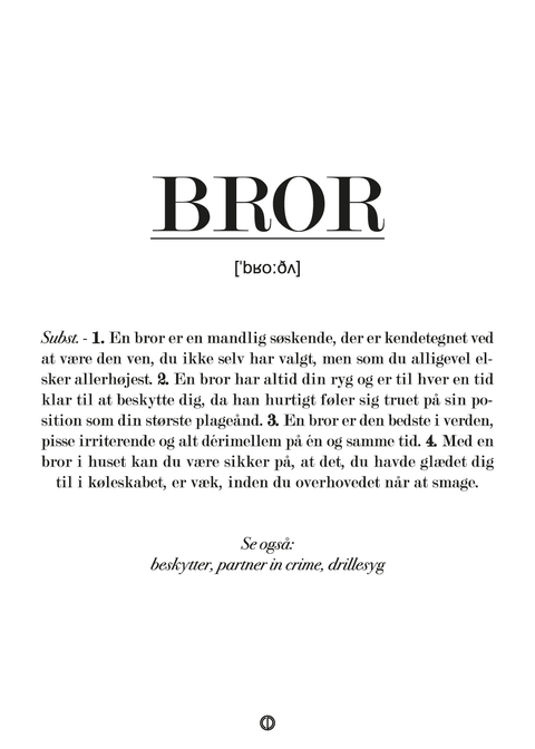 Bror definition - plakat