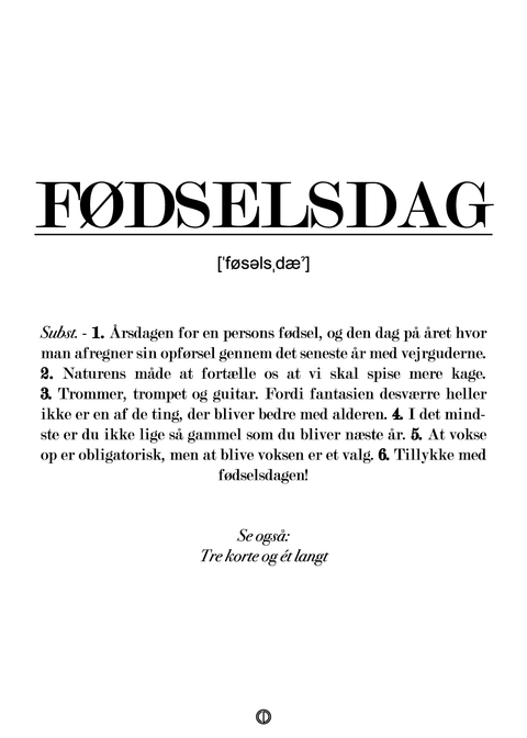 Fødselsdag definition - plakat