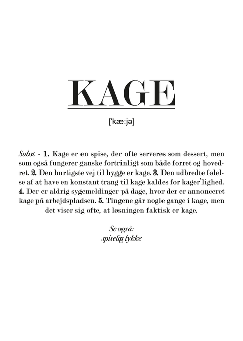 Kage definition - plakat