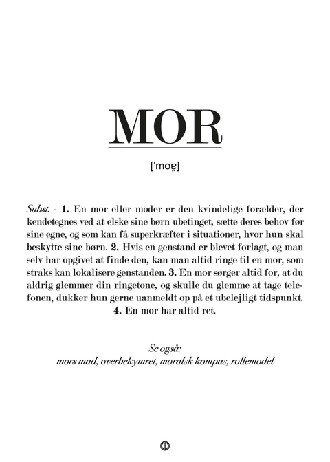 Mor definition - plakat