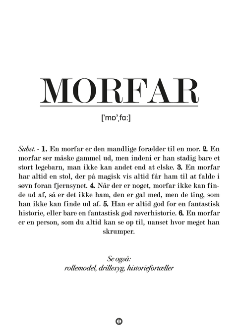 Morfar definition - plakat