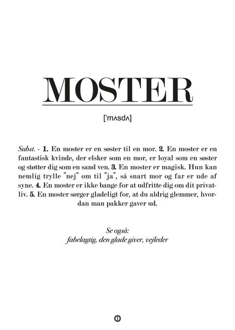 Moster definition - plakat