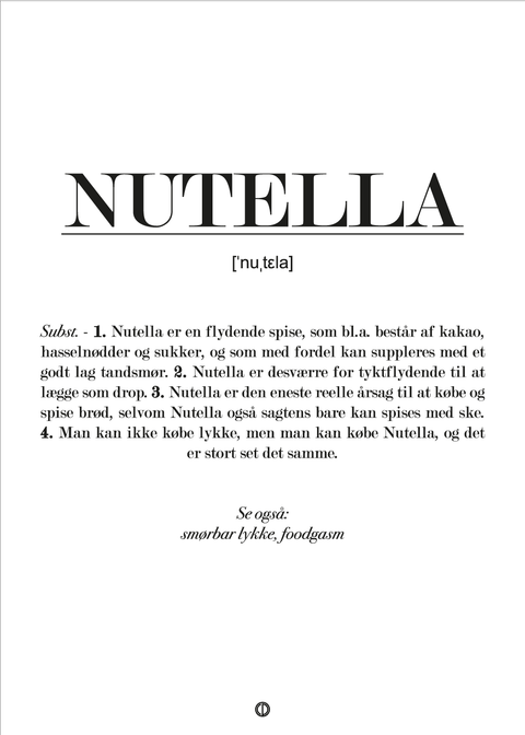 Nutella definition - plakat