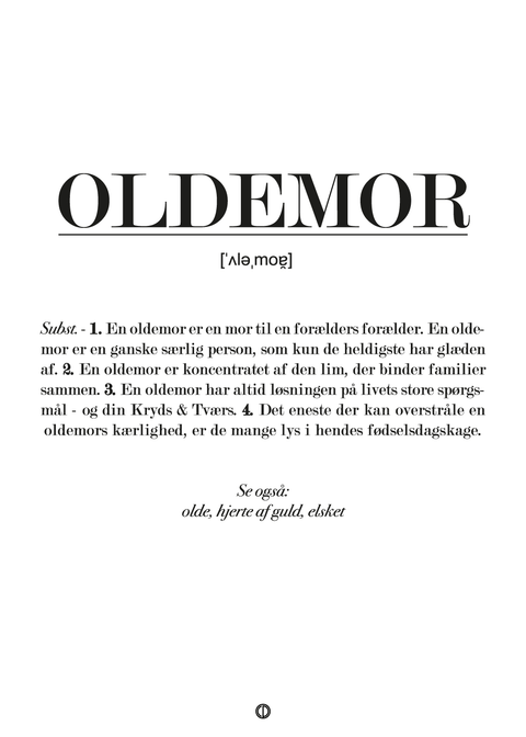 Oldemor definition - plakat