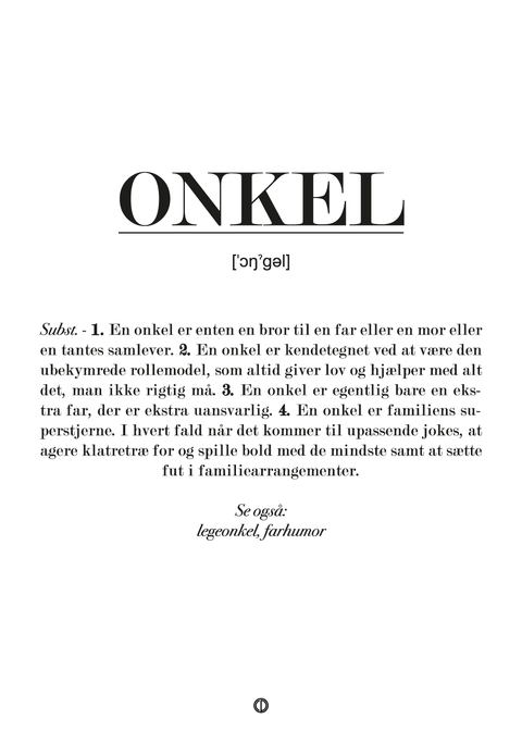 Onkel definition - plakat