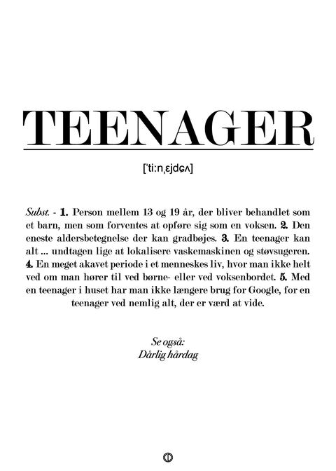 Teenager definition - plakat