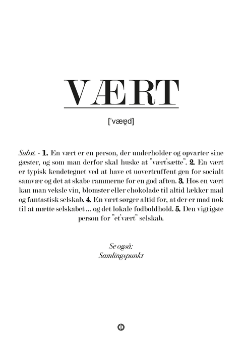 Vært definition - plakat