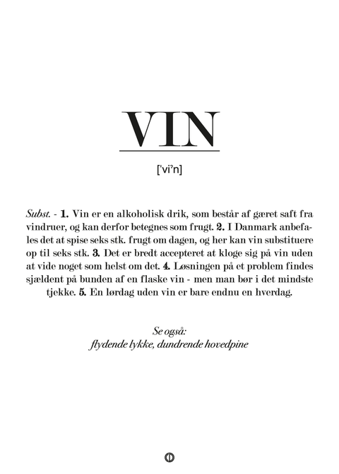 Vin definition - plakat