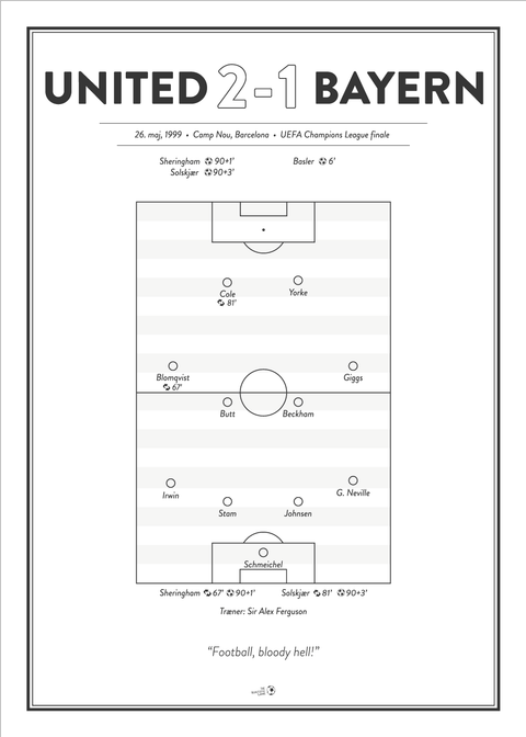 United - Bayern 2-1 UCL finale 1999 plakat