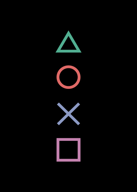 Gamer plakat - PlayStation symbols