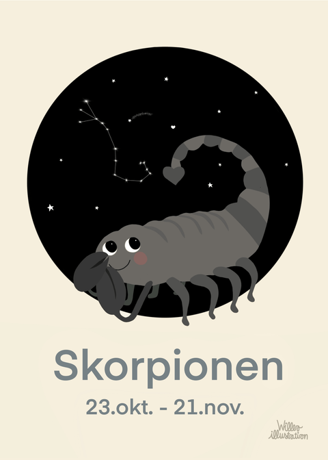 Stjernetegn skorpion - Børneplakat