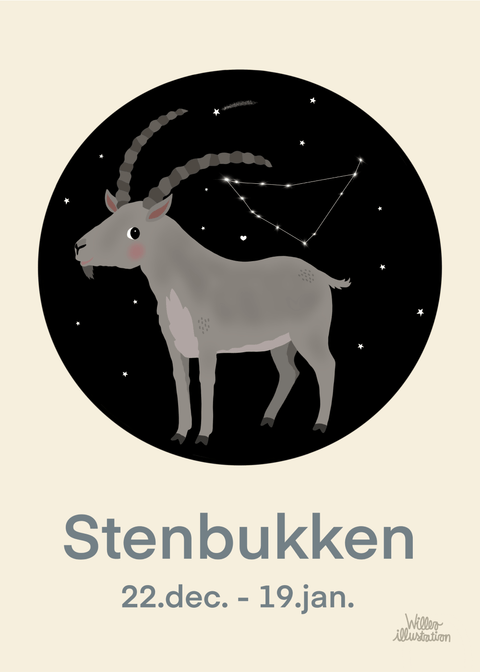 Stjernetegn stenbuk - Børneplakat