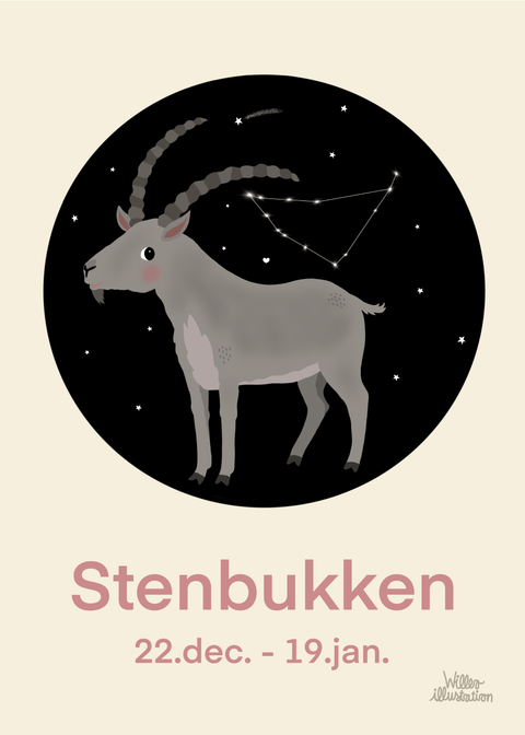 Stjernetegn stenbuk - Børneplakat