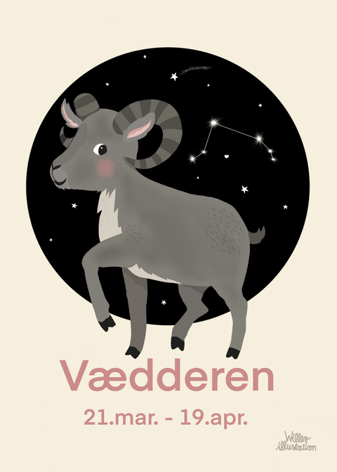 Stjernetegn vædder - Børneplakat