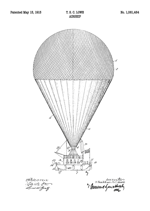 Luftskib plakat - Original patent tegning