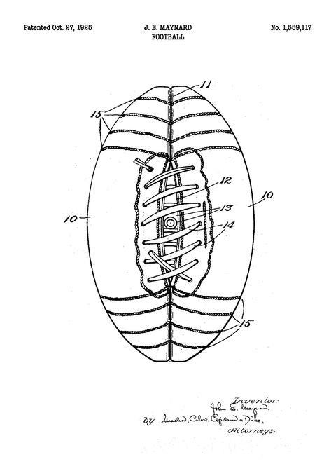Amerikansk fodbold plakat - Original patent tegning