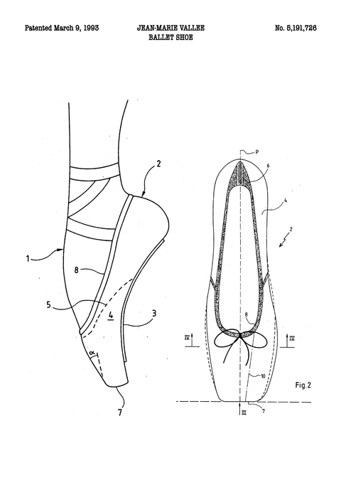 Balletsko plakat - Original patent tegning