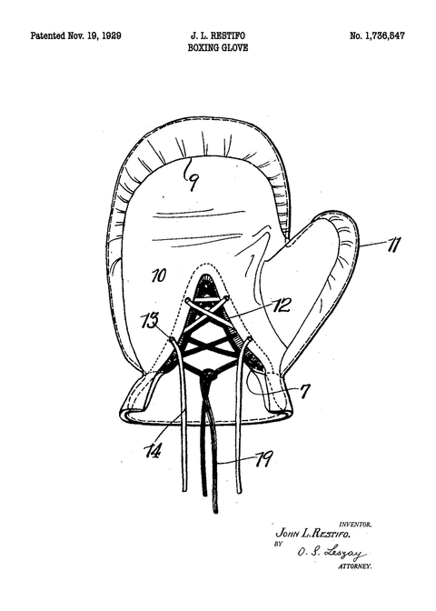 Boksehandske plakat - Original patent tegning