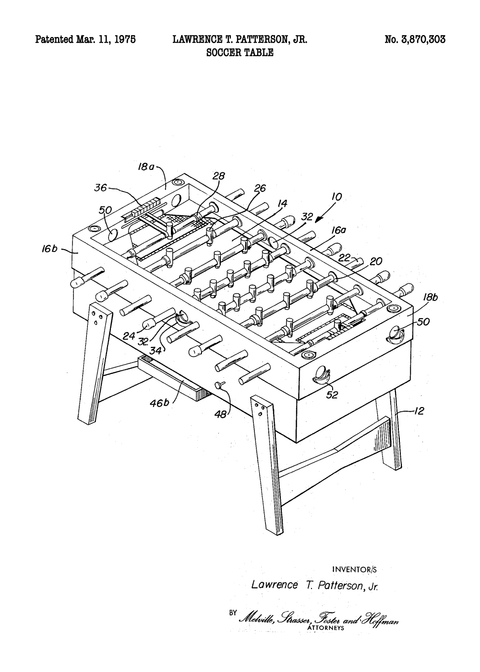Bordfodbold plakat - Original patent tegning