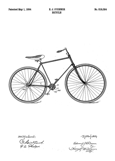 Cykel plakat - Original patent tegning