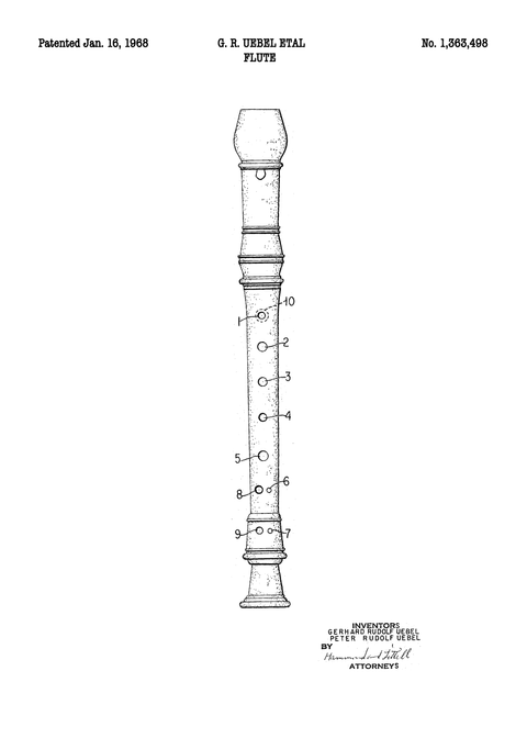 Fløjte plakat - Original patent tegning