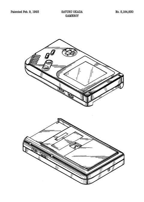 Gameboy plakat - Original patent tegning