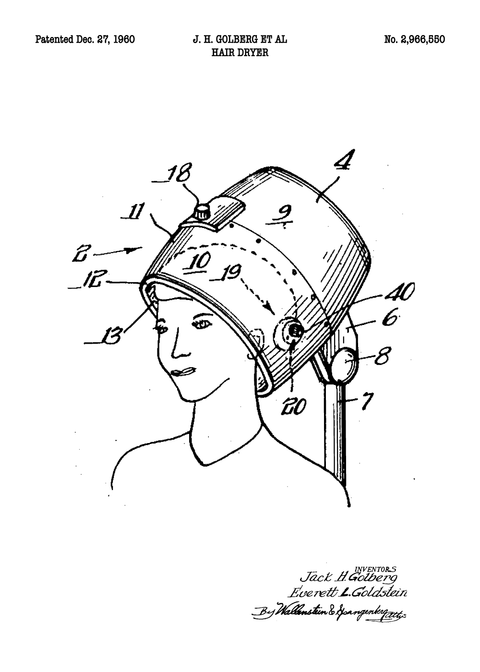 Føntørrer plakat - Original patent tegning