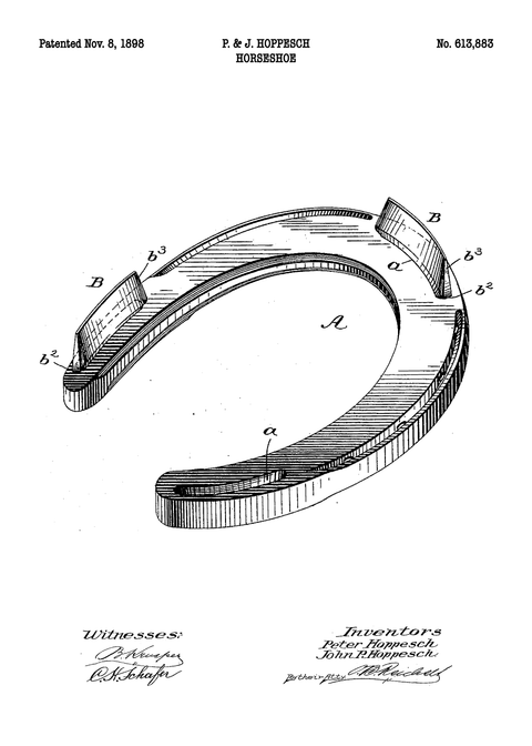 Hestesko plakat - Original patent tegning