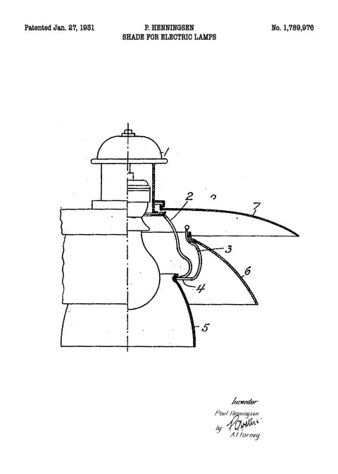 PH lampe plakat - Original patent tegning