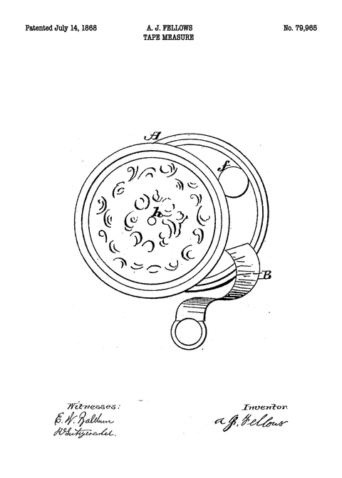 Målebånd plakat - Original patent tegning