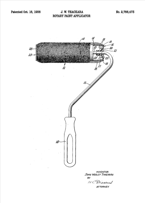 Malerulle plakat - Original patent tegning