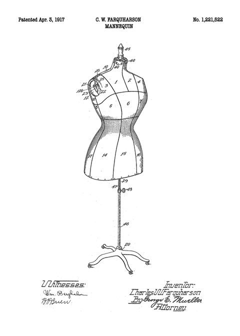 Mannequin - Original patent tegning