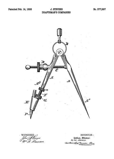 Passer plakat - Original patent tegning