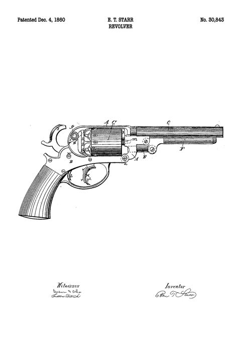 Revolver plakat - Original patent tegning