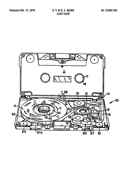 Kassettebånd plakat - Original patent tegning