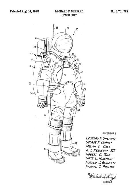 Rumdragt plakat - Original patent tegning